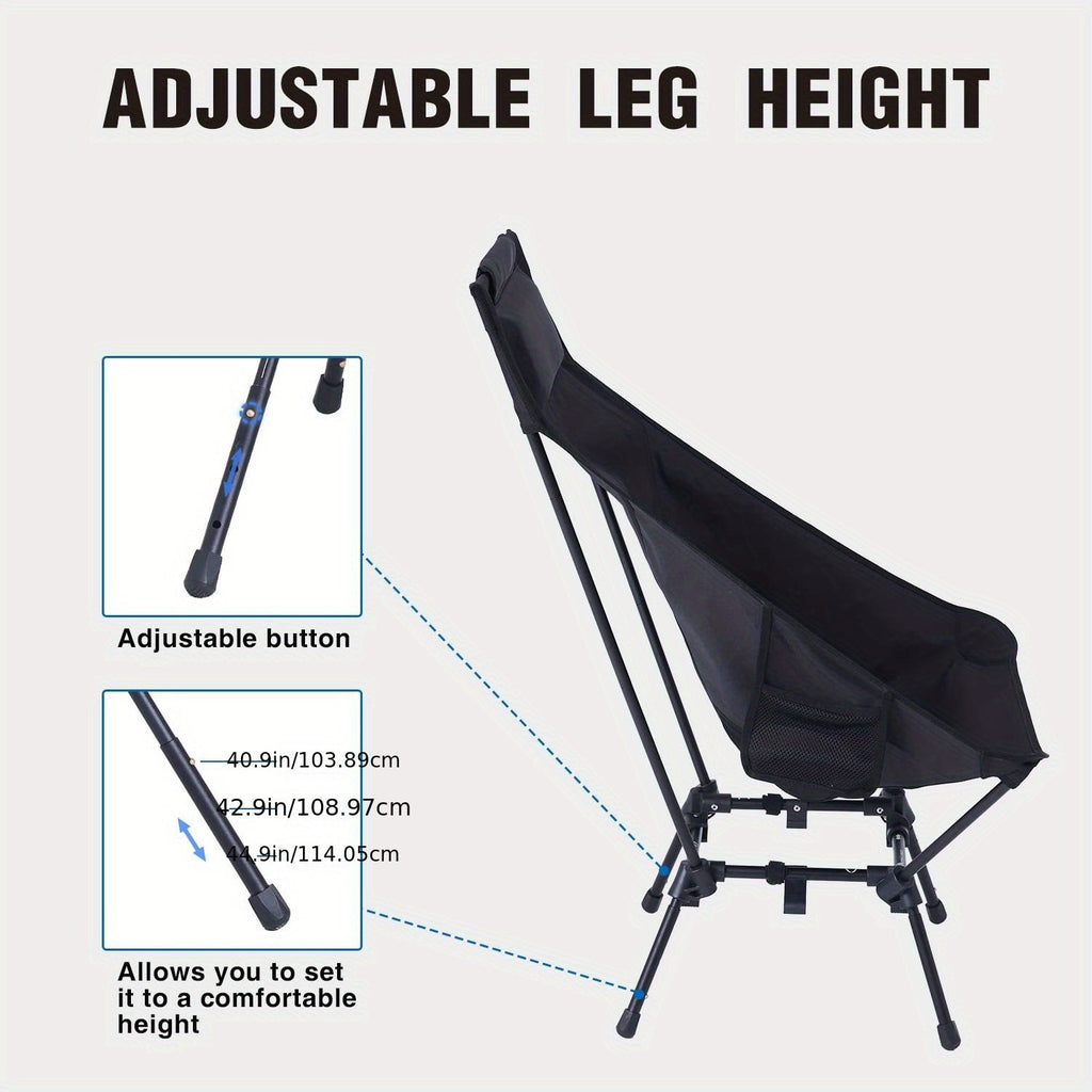 Heavy Duty Folding Camping Chair with Footrest - XL Portable
