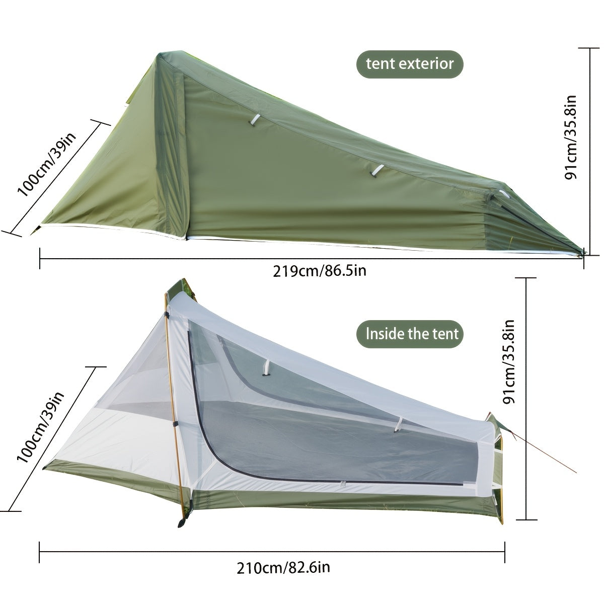 4-Season 1-Person Bivy Tent - Double-Layer Backpacking Shelter