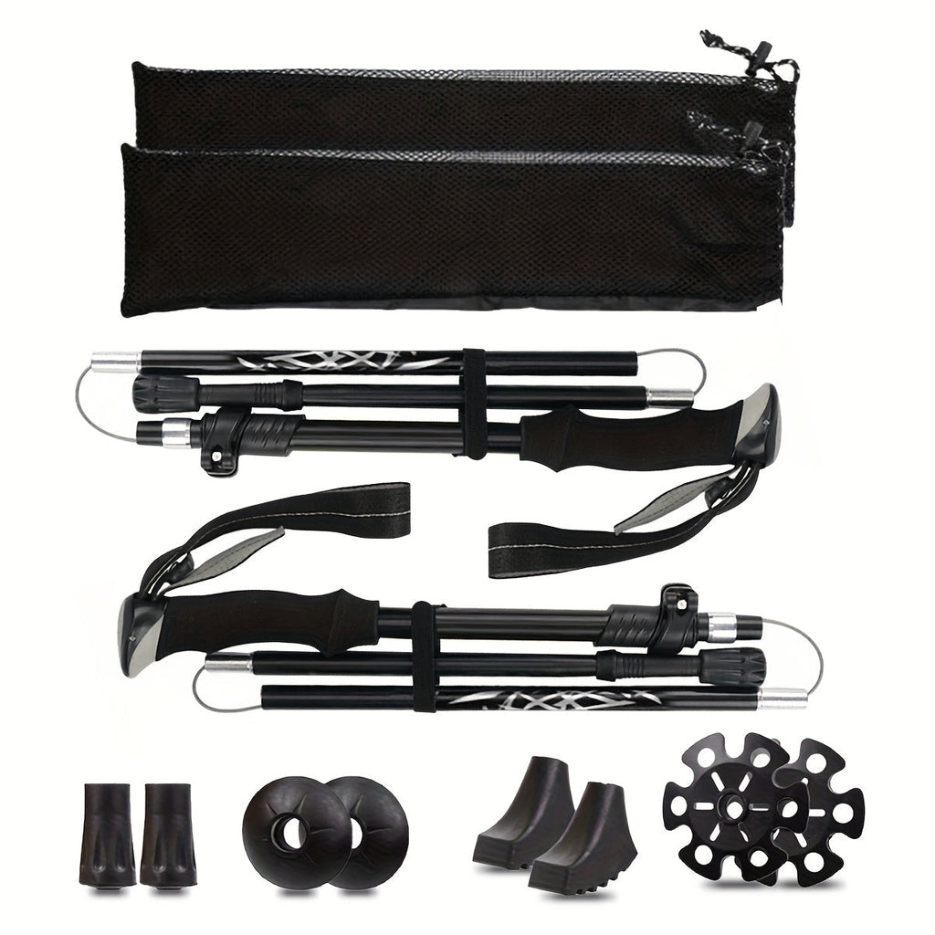 Ultra-Light 7075 Aluminum Folding Trekking Poles for Hiking