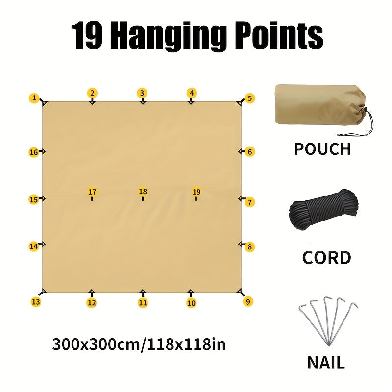 Waterproof Survival Shelter Tarp - Lightweight Camping & Hiking Canopy