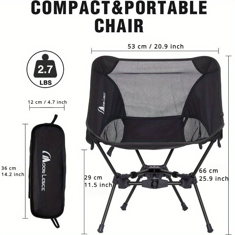 Ultralight Folding Camping Chairs - 2 Pack Compact Hiking & Beach