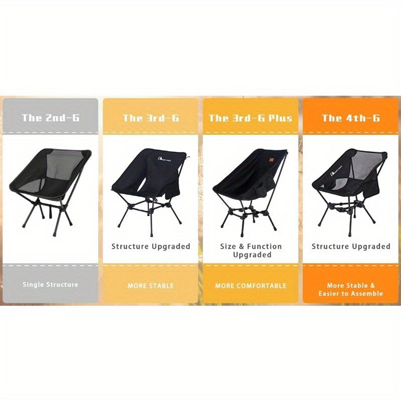 Ultralight Folding Camping Chairs - 2 Pack Compact Hiking & Beach