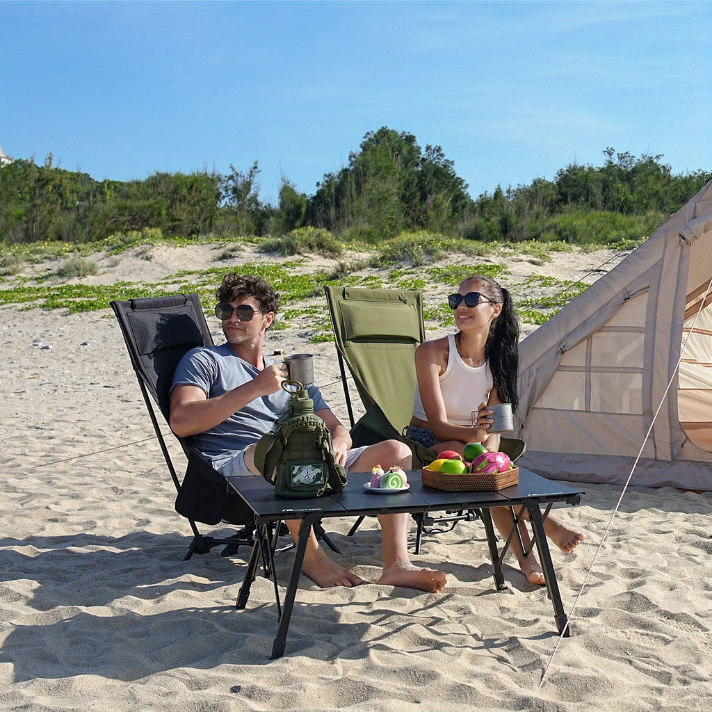 Heavy Duty Folding Camping Chair with Footrest - XL Portable