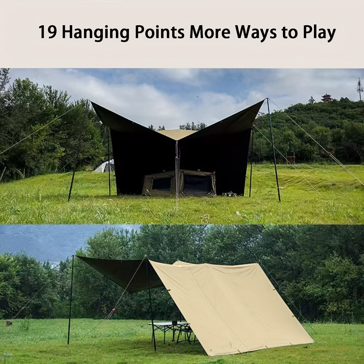 Multi-Function Camping Tarp Sunshade for Hiking & Mountaineering