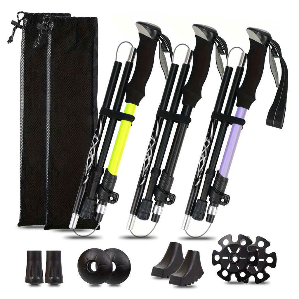 Ultra-Light 7075 Aluminum Folding Trekking Poles for Hiking