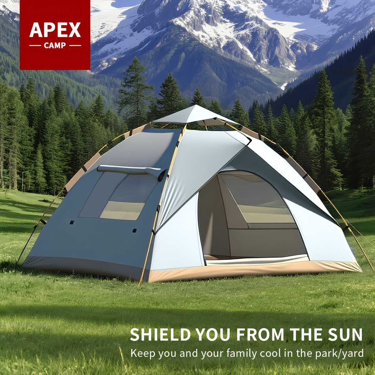 1-4 Person Automatic Pop-Up Tent Waterproof Portable Camping Shelter