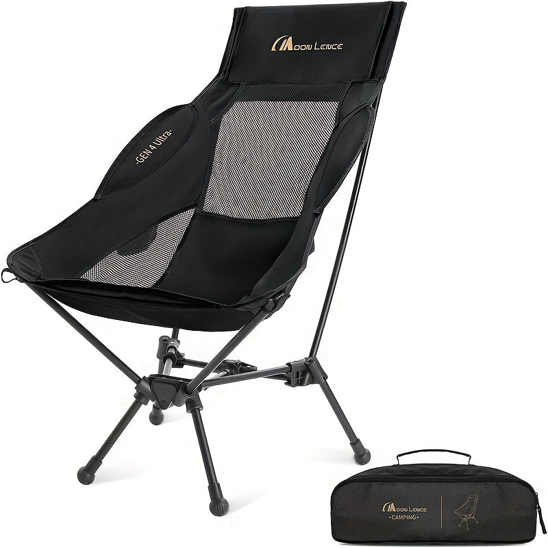 High Back Camping Chair - Portable Ergonomic Folding Seat