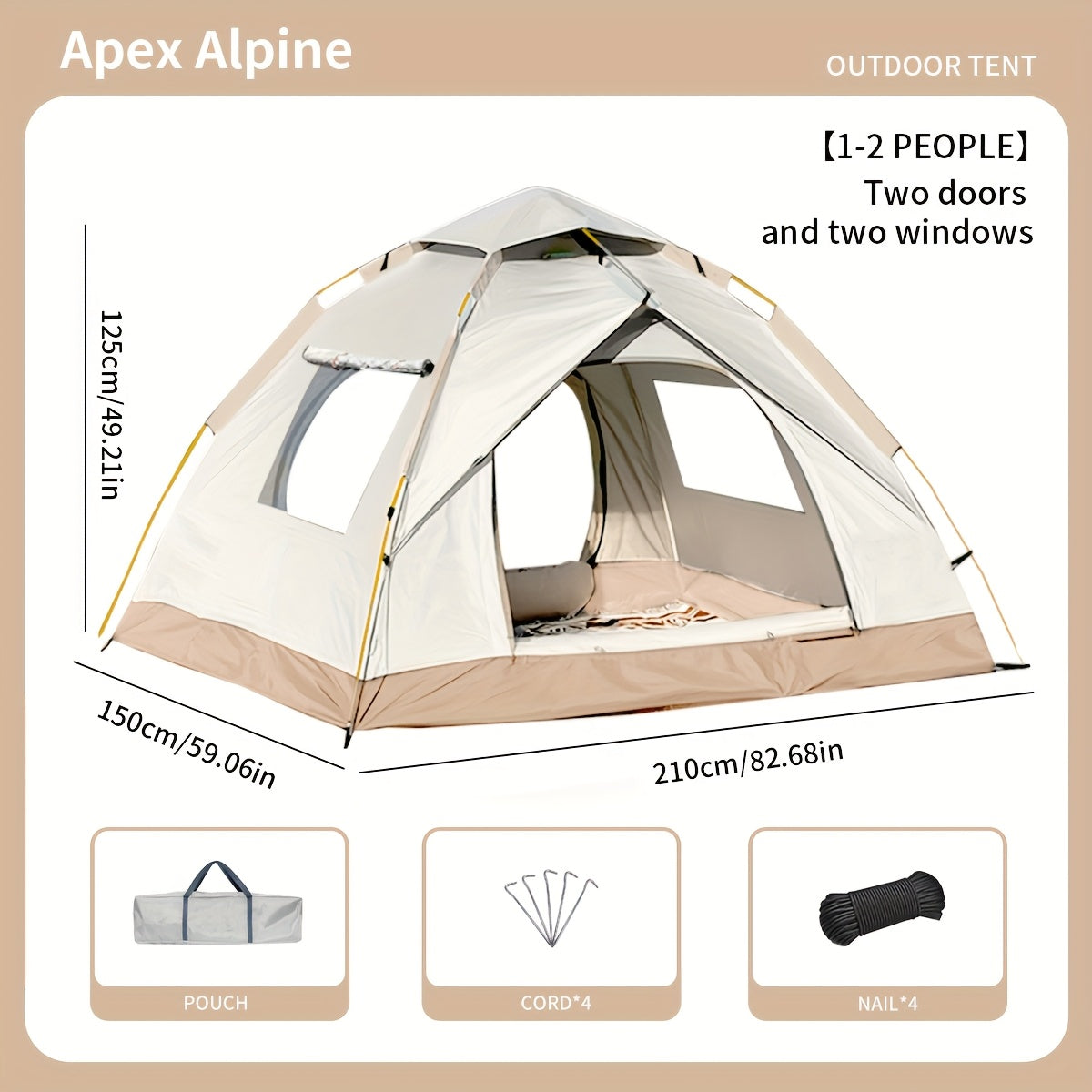 Automatic Pop-Up Camping Tent - Portable Windproof Outdoor Shelter