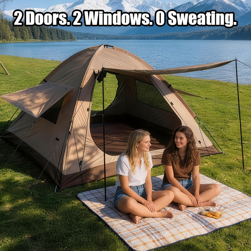 Large Outdoor Camping Tent with Vestibule for Family Hiking