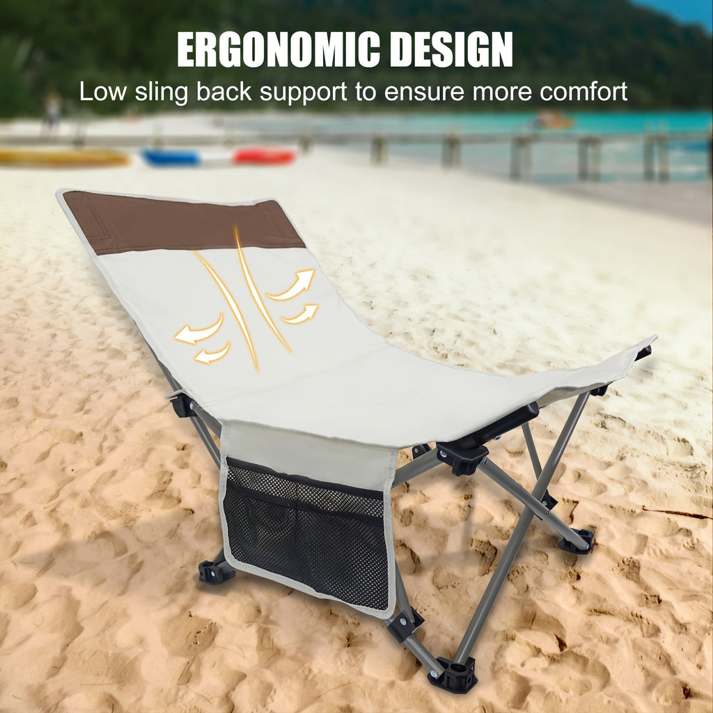 Portable Backpack Beach Chair - Reclining Folding Camping Chair