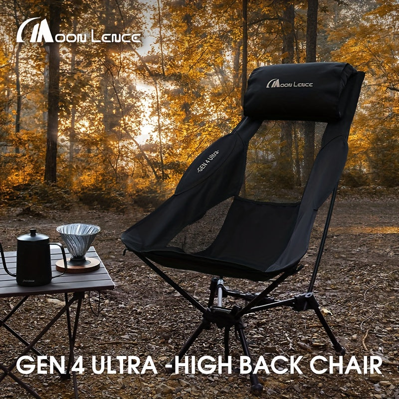 High Back Camping Chair - Portable Ergonomic Folding Seat