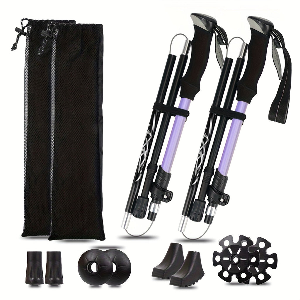 Ultra-Light 7075 Aluminum Folding Trekking Poles for Hiking