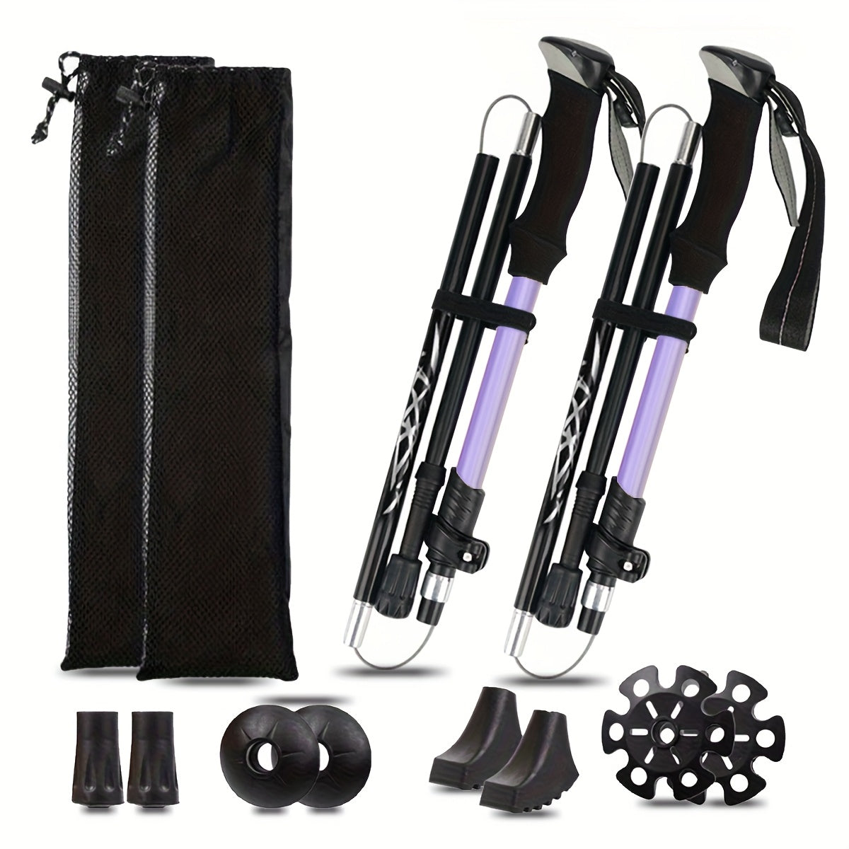 Ultra-Light 7075 Aluminum Folding Trekking Poles for Hiking