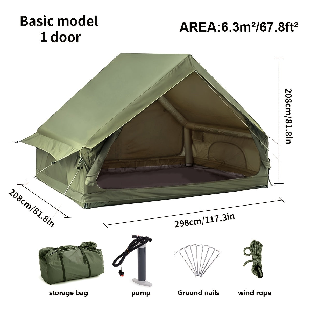 Luxury Inflatable 4-6 Person Oxford Tent for All-Season Glamping