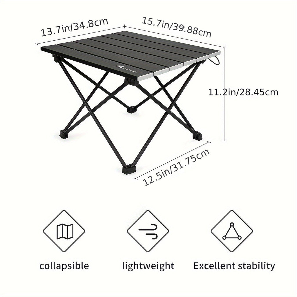 MOON LENCE Aluminum Folding Camping Table - Portable Beach & Hiking Table
