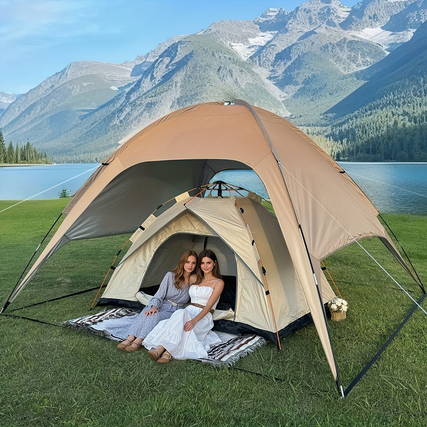 Large Outdoor Canopy Portable Sun Shelter for Family Camping & Parties