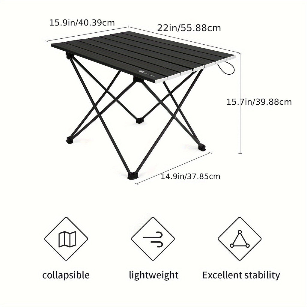 MOON LENCE Aluminum Folding Camping Table - Portable Beach & Hiking Table