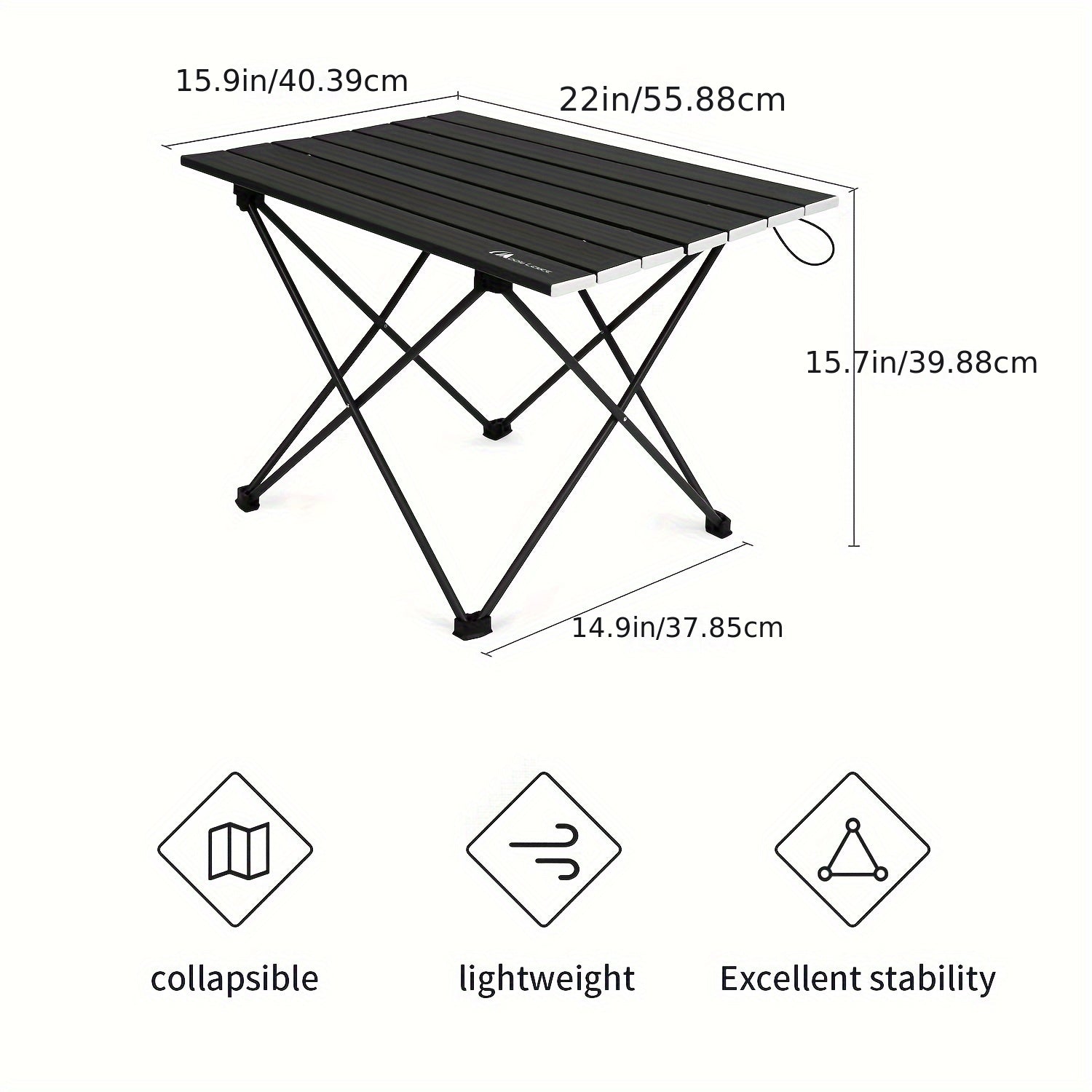 MOON LENCE Aluminum Folding Camping Table - Portable Beach & Hiking Table