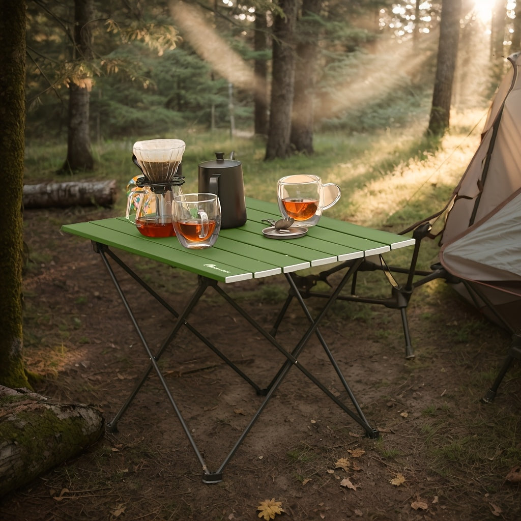 MOON LENCE Aluminum Folding Camping Table - Portable Beach & Hiking Table
