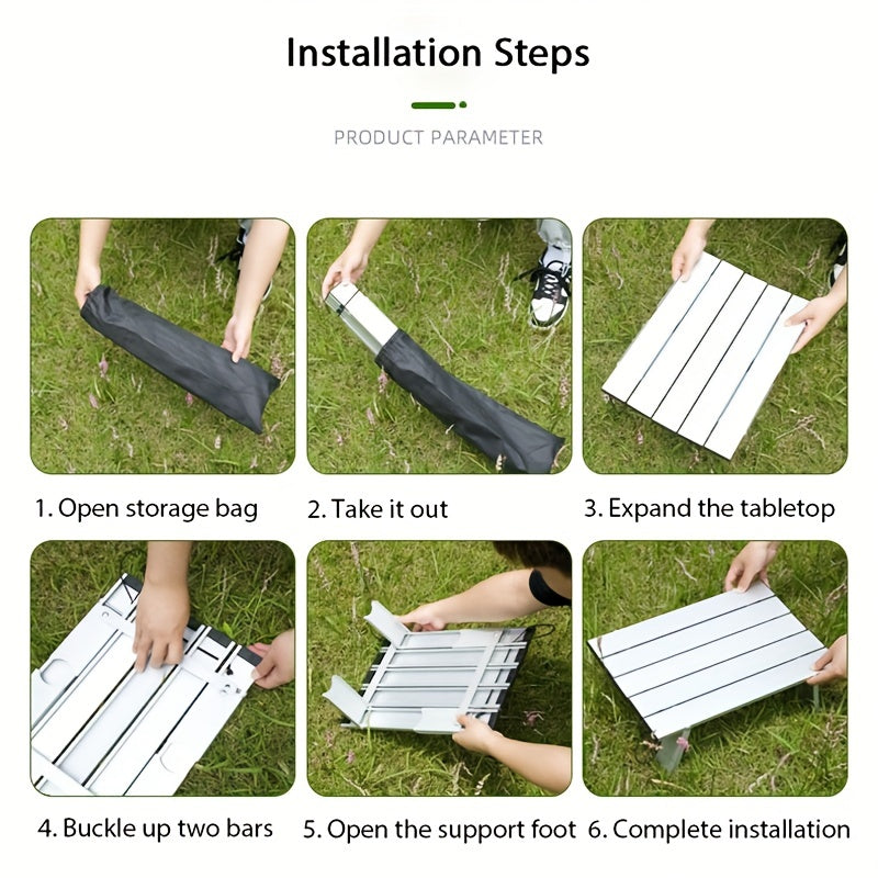 Portable Folding Table - Aluminum Alloy for Camping, Picnics & Bed Desk