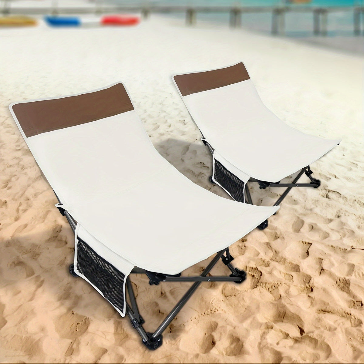 Portable Backpack Beach Chair - Reclining Folding Camping Chair