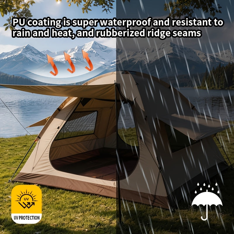 Large Outdoor Camping Tent with Vestibule for Family Hiking