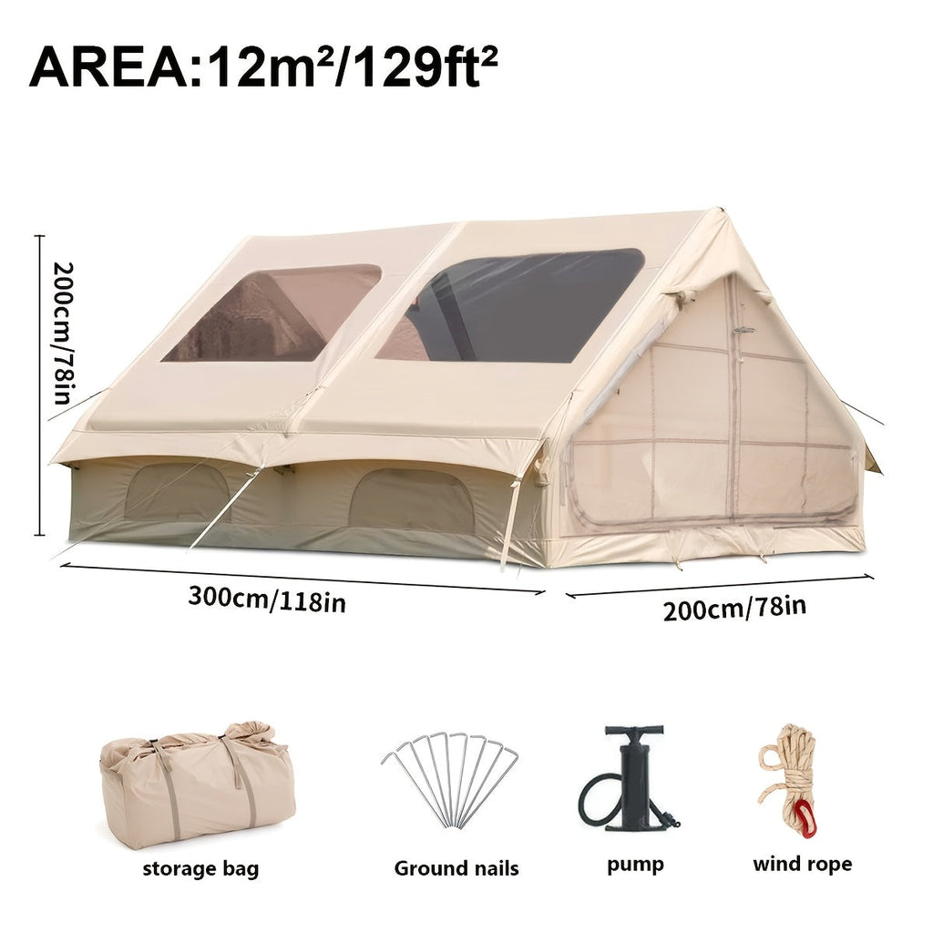 Inflatable Glamping Tent Oxford Cloth All-Weather Camping Shelter