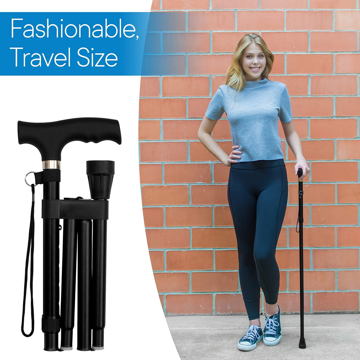 Ultralight Folding Walking Stick - Aluminum Alloy Trekking Pole