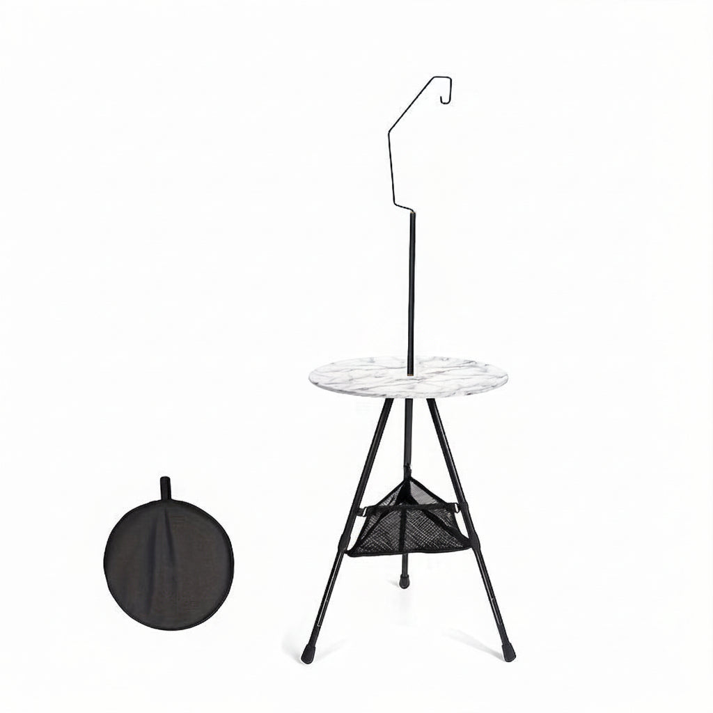 Marble Pattern Aluminum Tripod Folding Table for Outdoor Camping