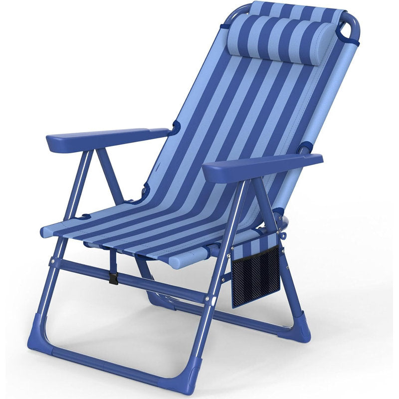 Backpack Beach Chair - 6-Position Reclining High Seat for Camping