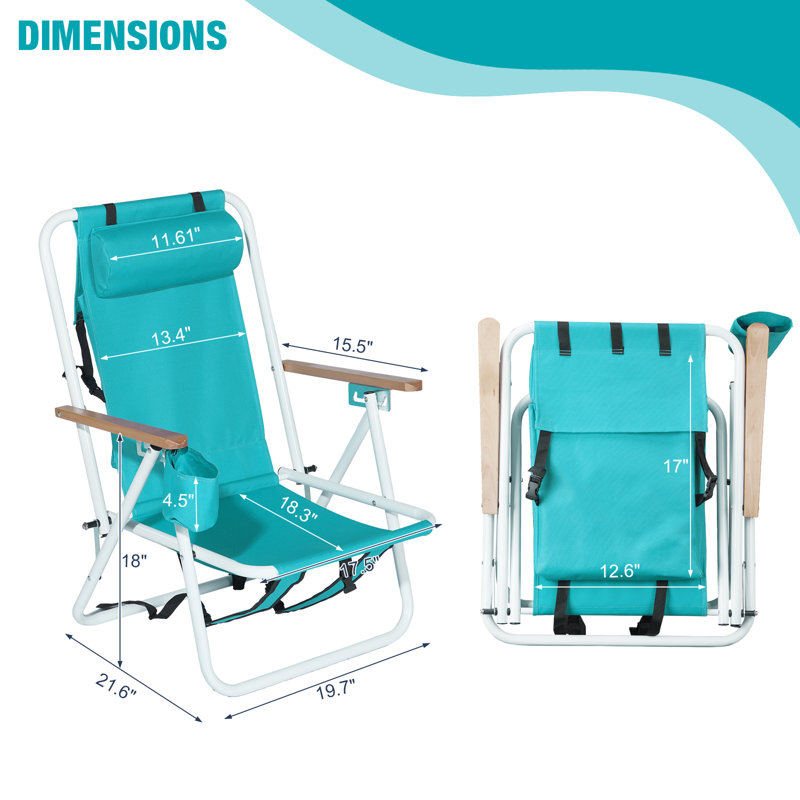 Folding Beach Chair with Backpack Straps - Portable Outdoor Seating