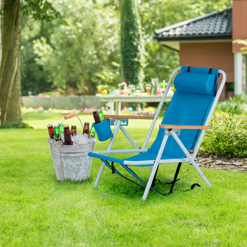 Folding Beach Chair with Backpack Straps - Portable Outdoor Seating