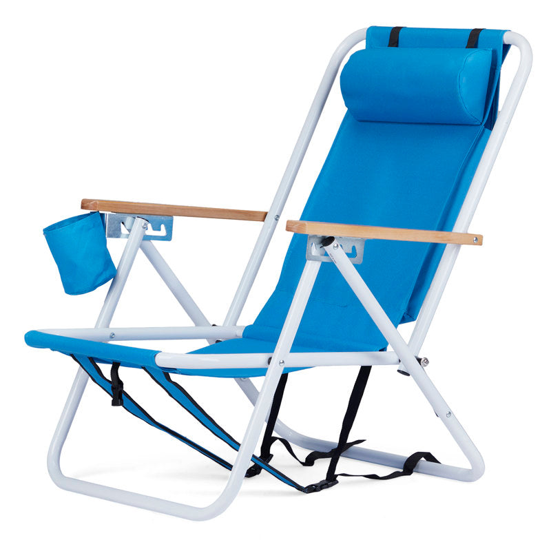 Folding Beach Chair with Backpack Straps - Portable Outdoor Seating