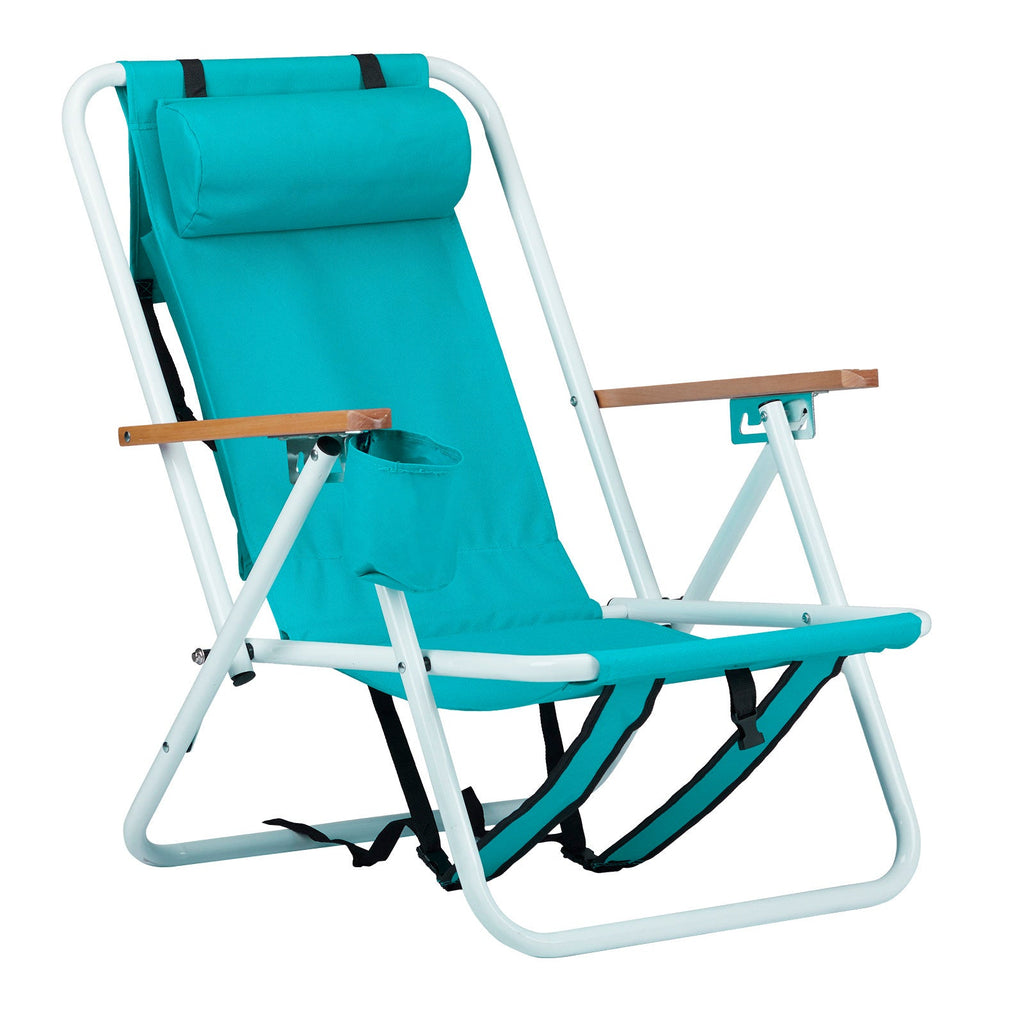 Folding Beach Chair with Backpack Straps - Portable Outdoor Seating