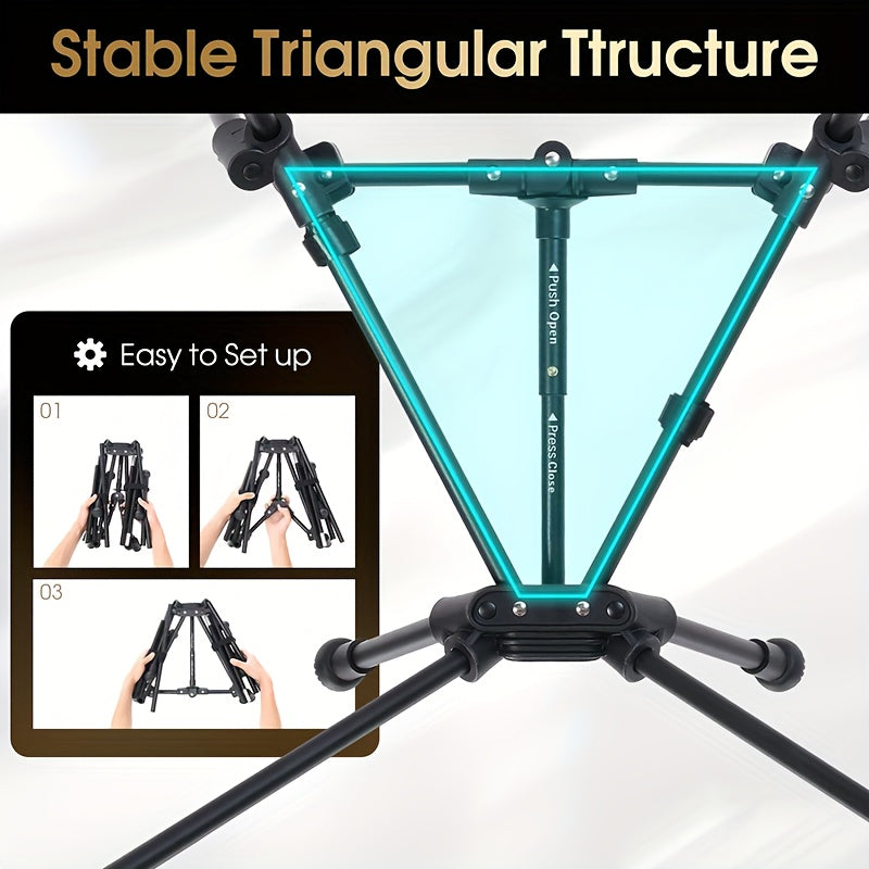 High Back Camping Chair - Portable Ergonomic Folding Seat