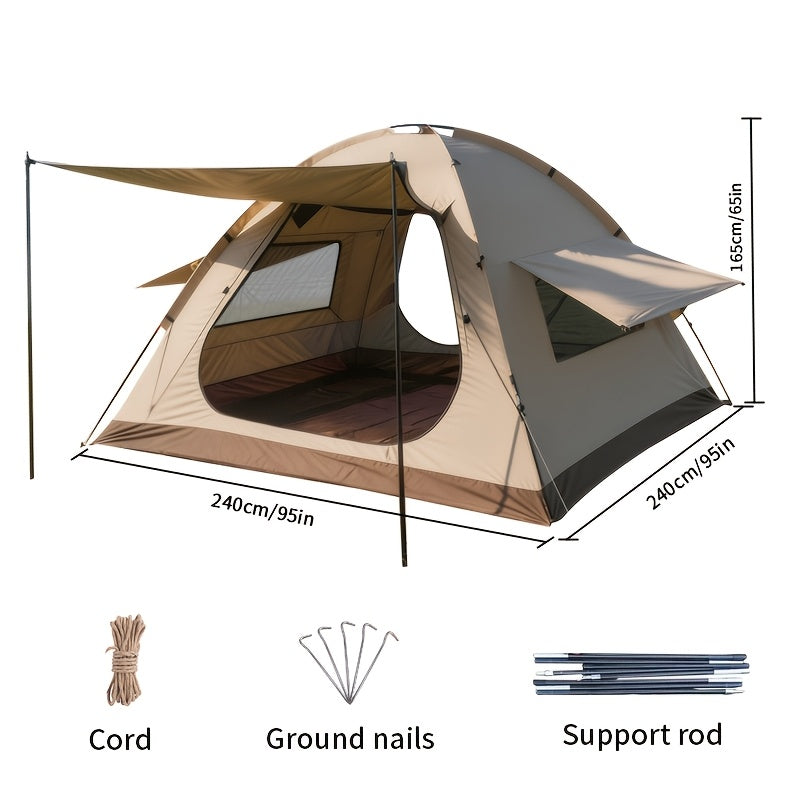 Large Outdoor Camping Tent with Vestibule for Family Hiking
