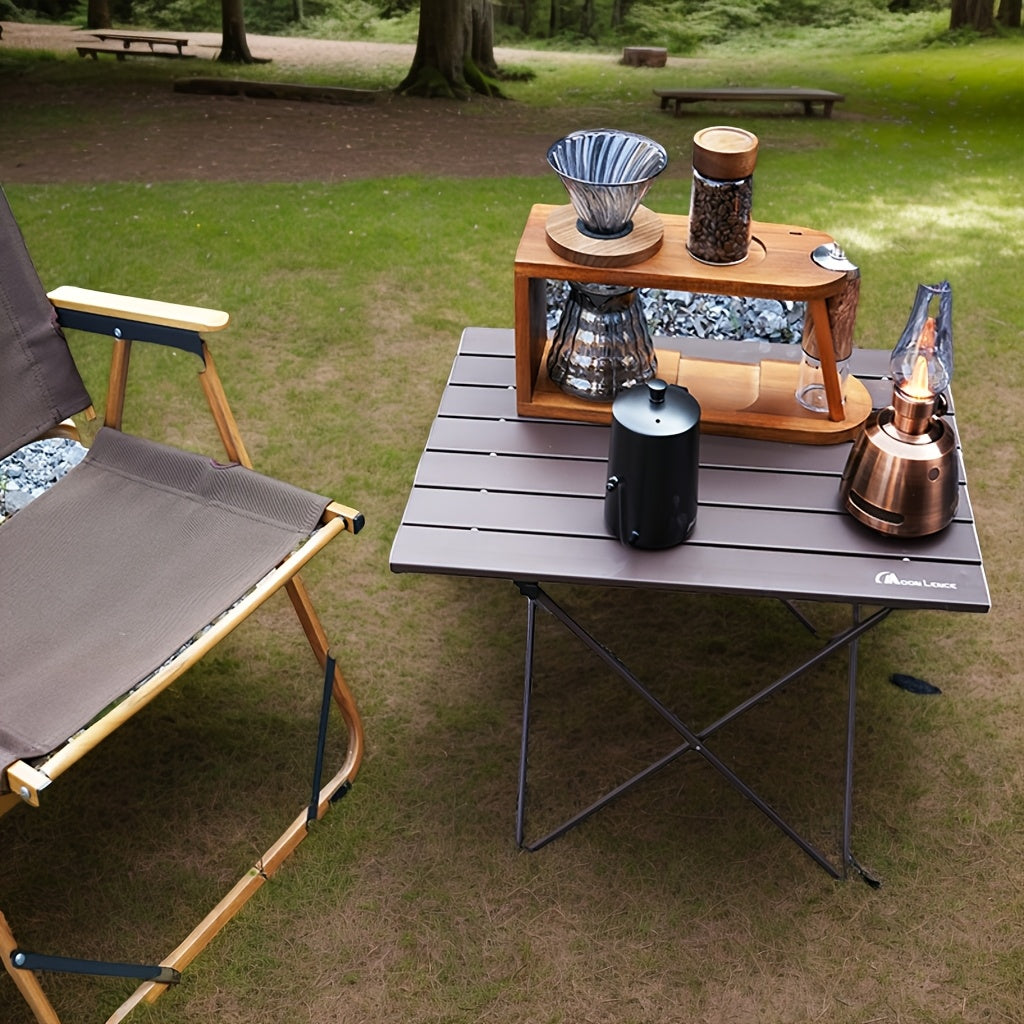 MOON LENCE Aluminum Folding Camping Table - Portable Beach & Hiking Table
