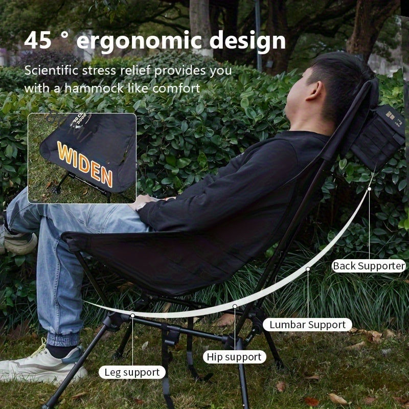 Adjustable High Back Moon Chair - Foldable Camping & Beach Seat