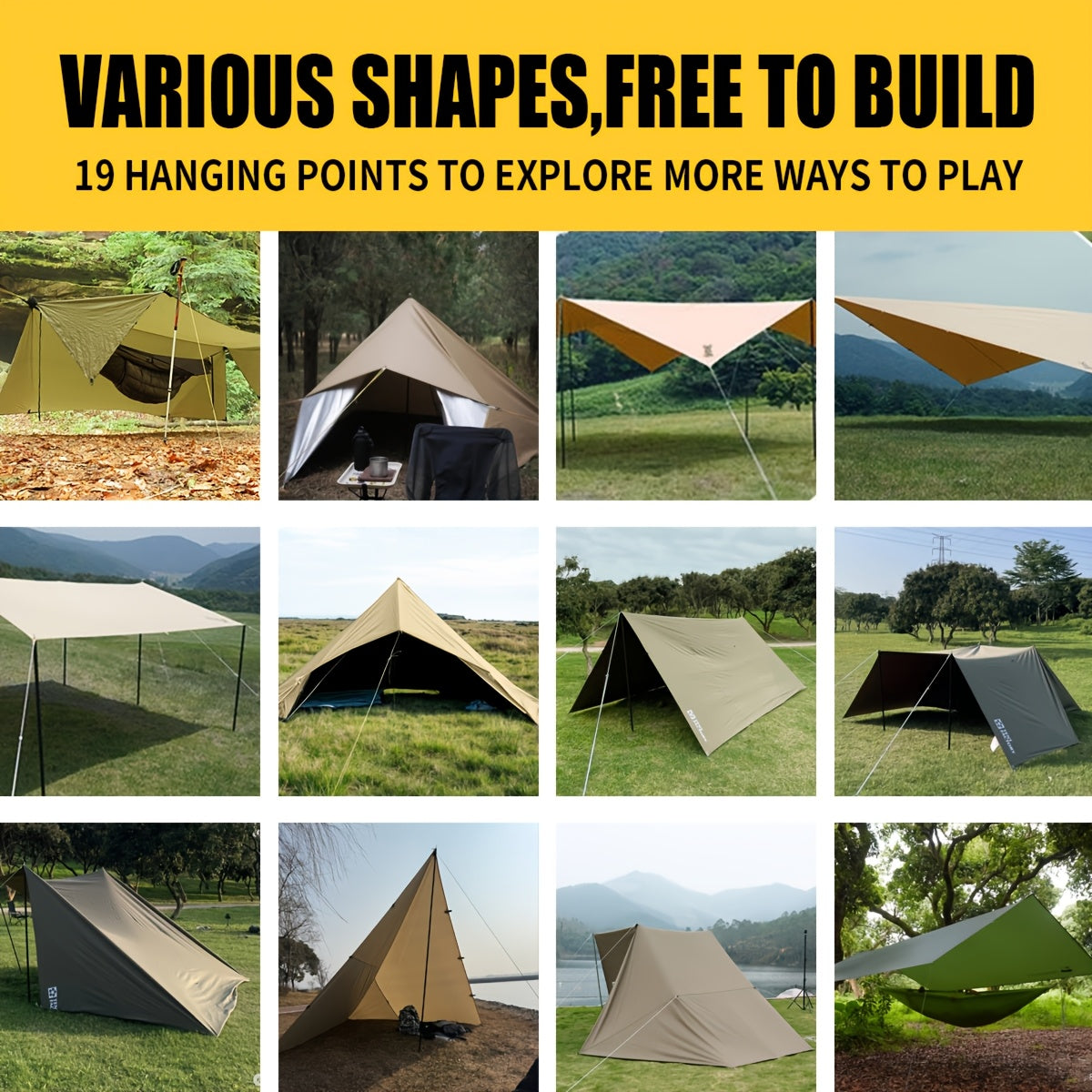 Waterproof Survival Shelter Tarp - Lightweight Camping & Hiking Canopy