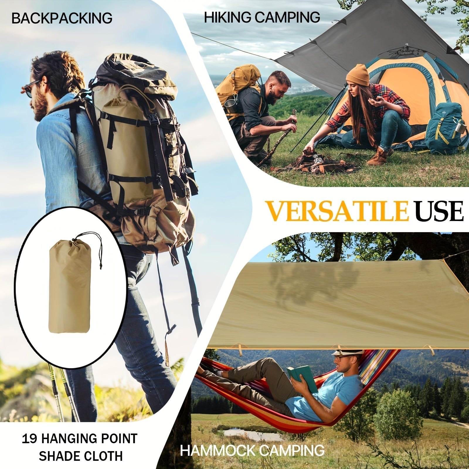 Waterproof Survival Shelter Tarp - Lightweight Camping & Hiking Canopy