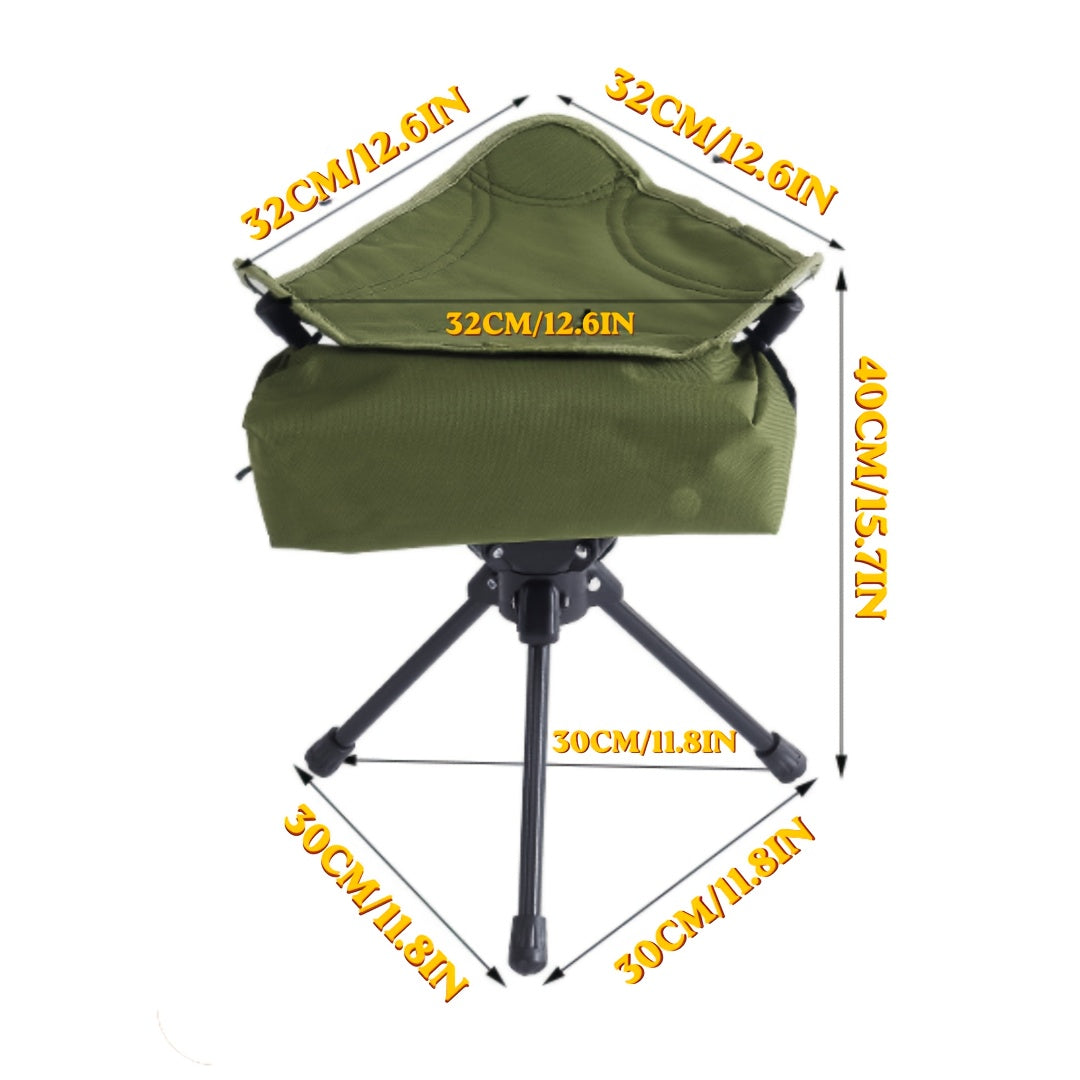 Westtune 360° Swivel Camping Stool - Portable Folding Fishing Chair