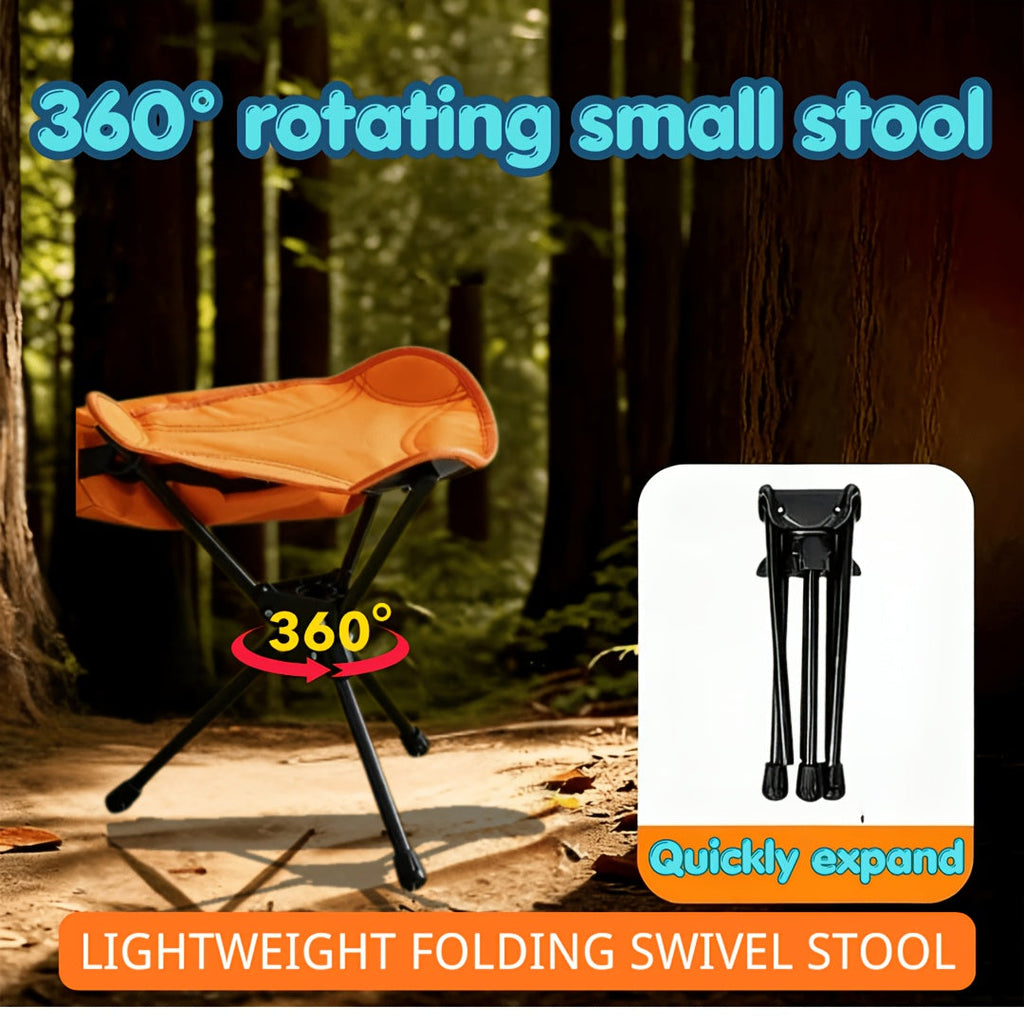 Westtune 360° Swivel Camping Stool - Portable Folding Fishing Chair