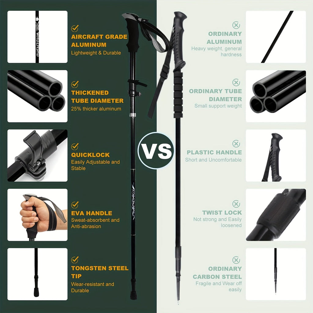 Ultra-Light 7075 Aluminum Folding Trekking Poles for Hiking