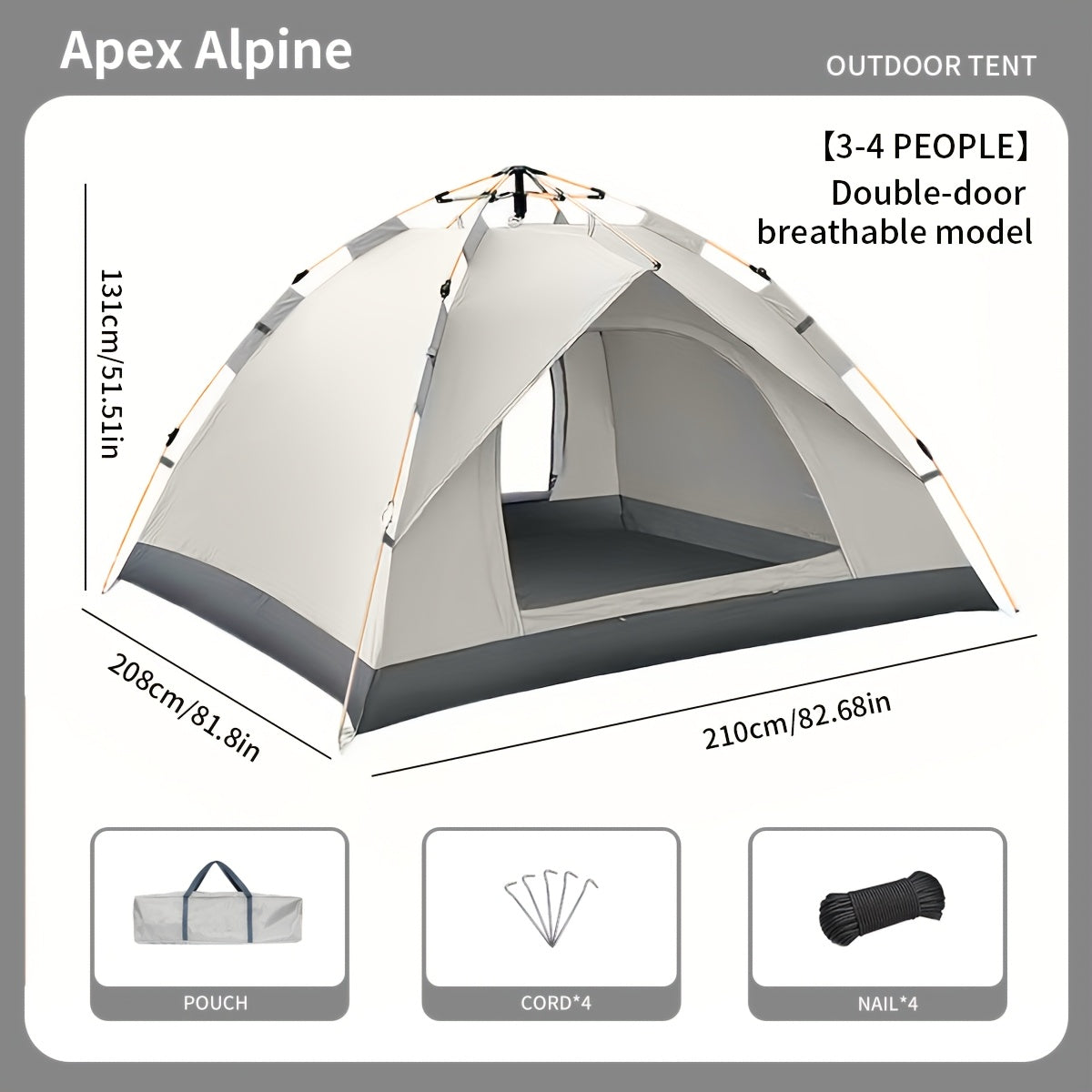 Automatic Pop-Up Camping Tent - Portable Windproof Outdoor Shelter