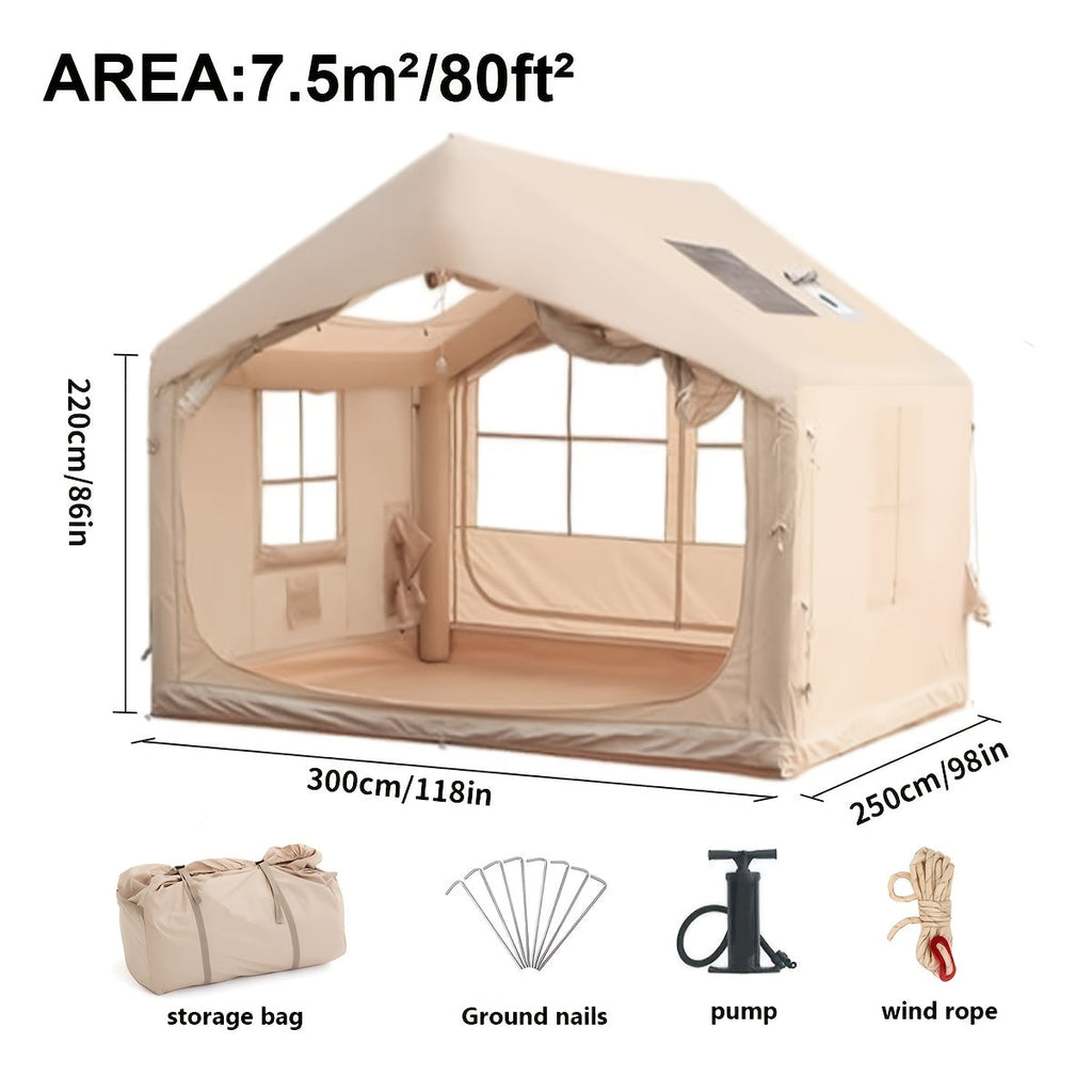 Inflatable Glamping Tent Oxford Cloth All-Weather Camping Shelter