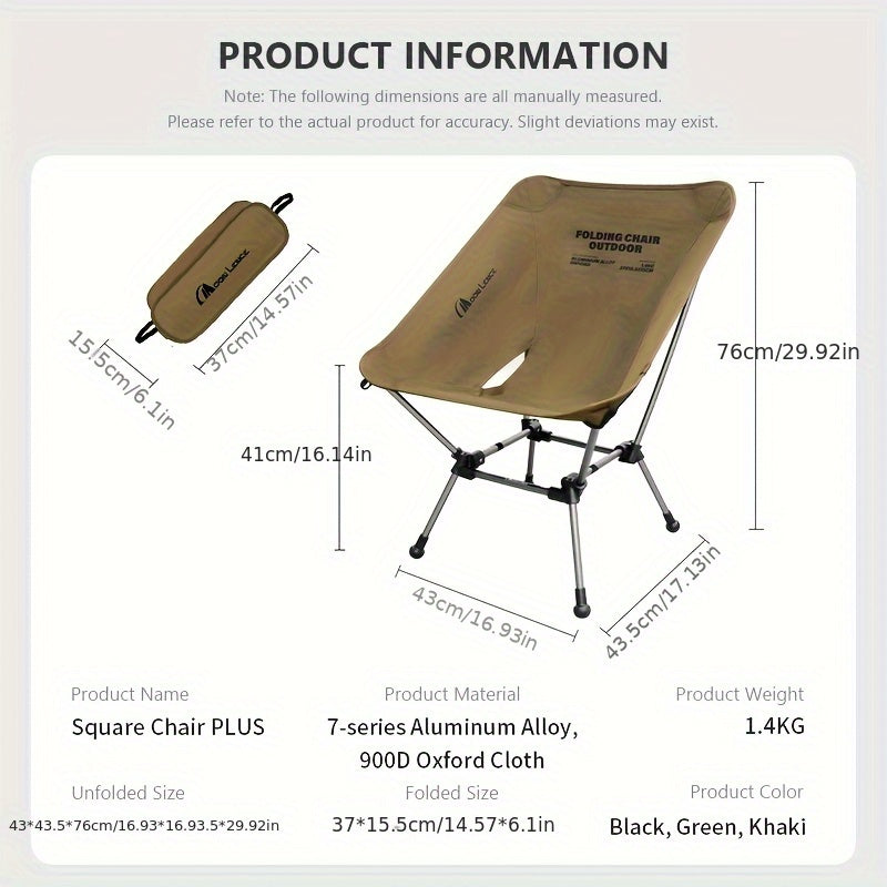 Portable Camping Chair Plus Lightweight Folding Hiking Chair