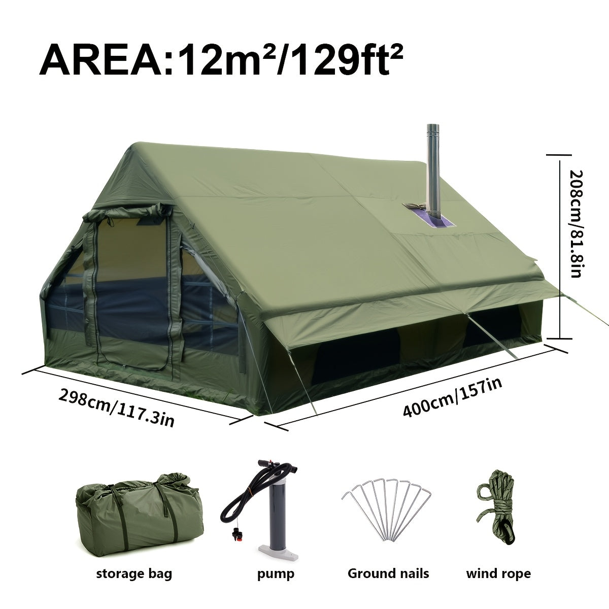 Luxury Inflatable 4-6 Person Oxford Tent for All-Season Glamping